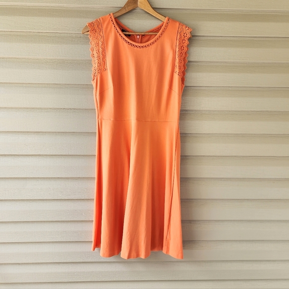 Talbots orange midi dress size M - Picture 2 of 11
